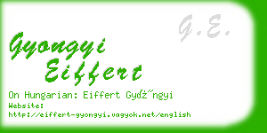 gyongyi eiffert business card
